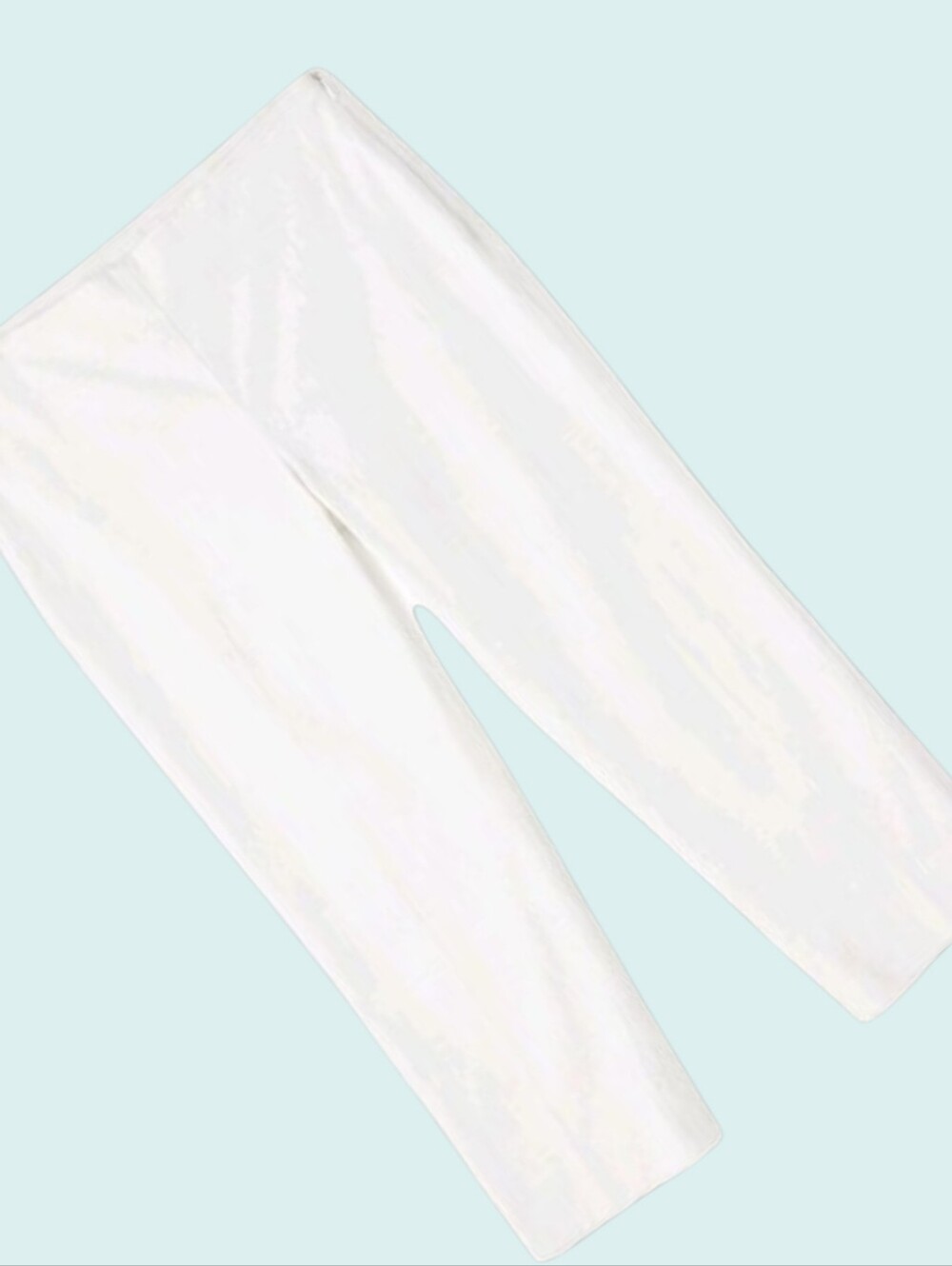 JONES NEW YORK SIGNATURE White Capri Stretch Pant High Waist Side Zip Slit Sz 12